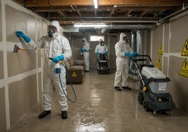 Basement Moisture Removal and Structural Drying process in Omao, HI